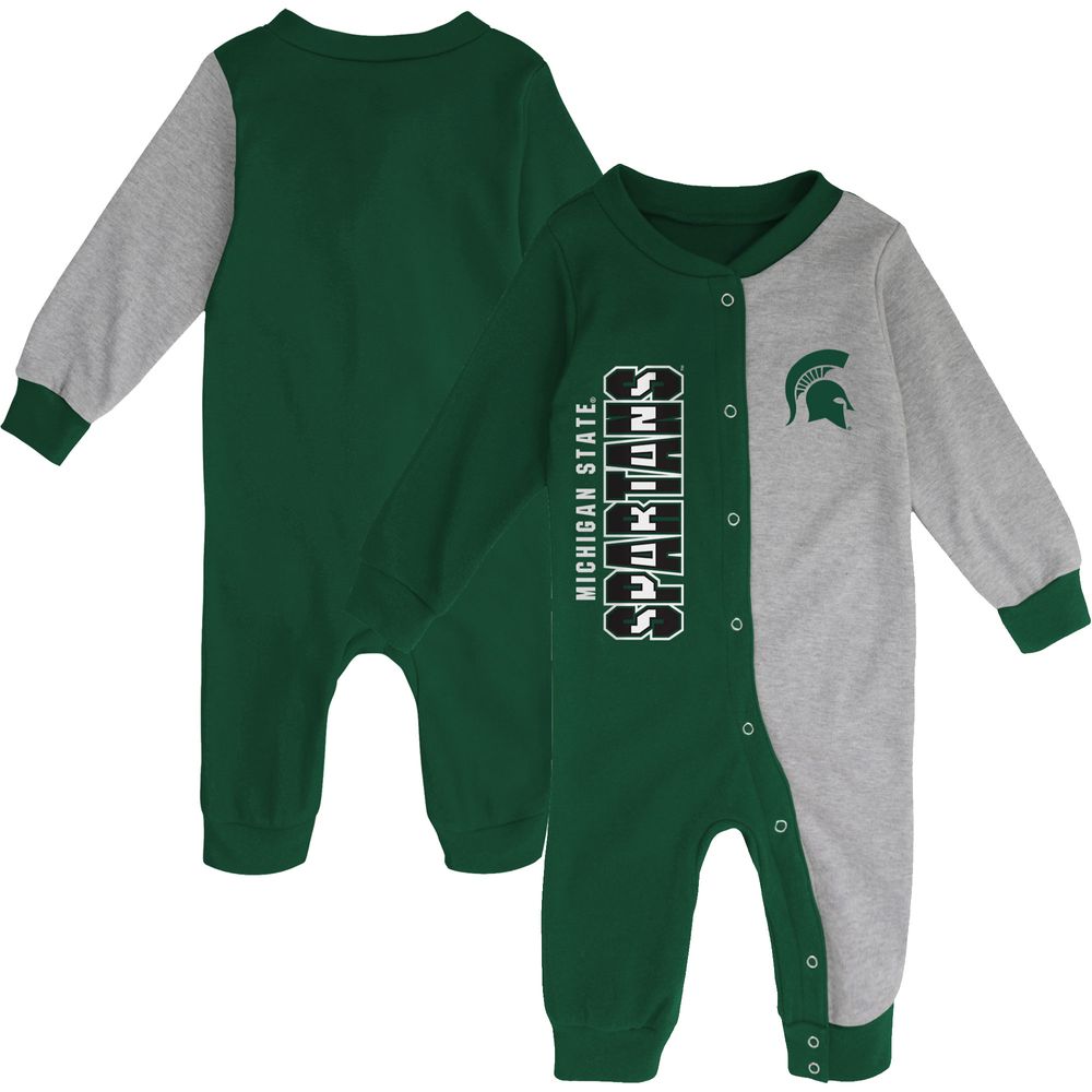 Infant Green/Heather Gray Michigan State Spartans Halftime Two-Tone Sleeper