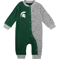 Infant Green Michigan State Spartans Playbook Two-Tone Sleeper