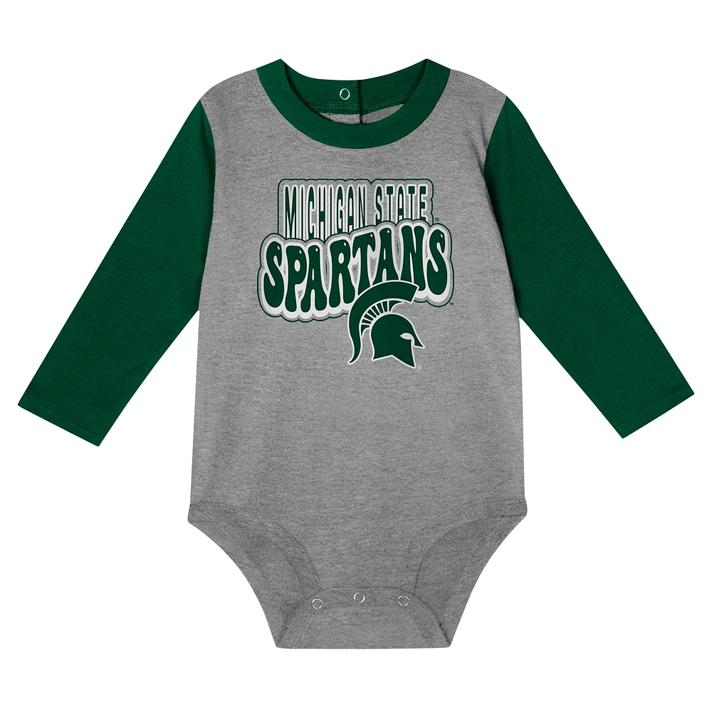 Infant Hunter Green Michigan State Spartans Double Up Long Sleeve Bodysuit & Pant Set