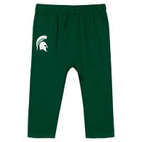 Ensemble body et pantalon à manches longues pour bébé Hunter Green Michigan State Spartans Double Up