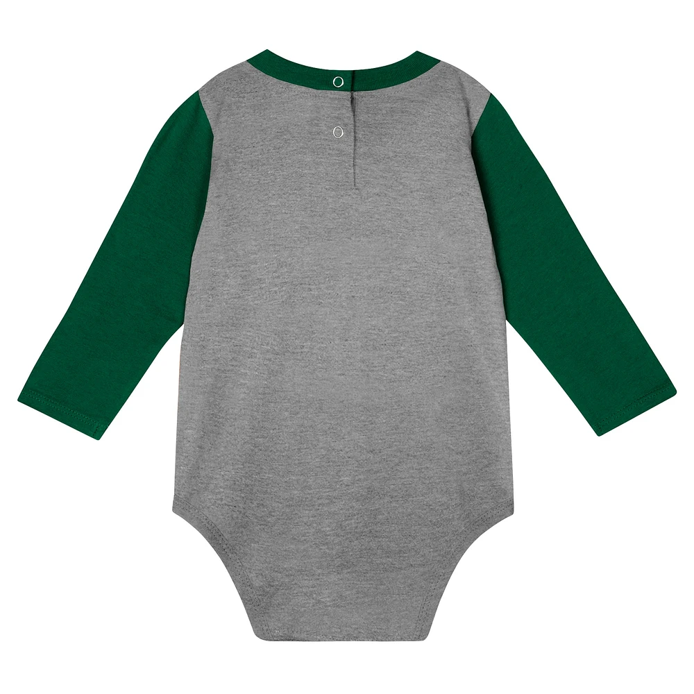 Ensemble body et pantalon à manches longues pour bébé Hunter Green Michigan State Spartans Double Up