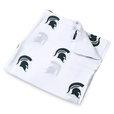 Couverture d'emmaillotage en mousseline pour bébé Three Little Anchors, Michigan State Spartans, 47'' x 47'', blanche