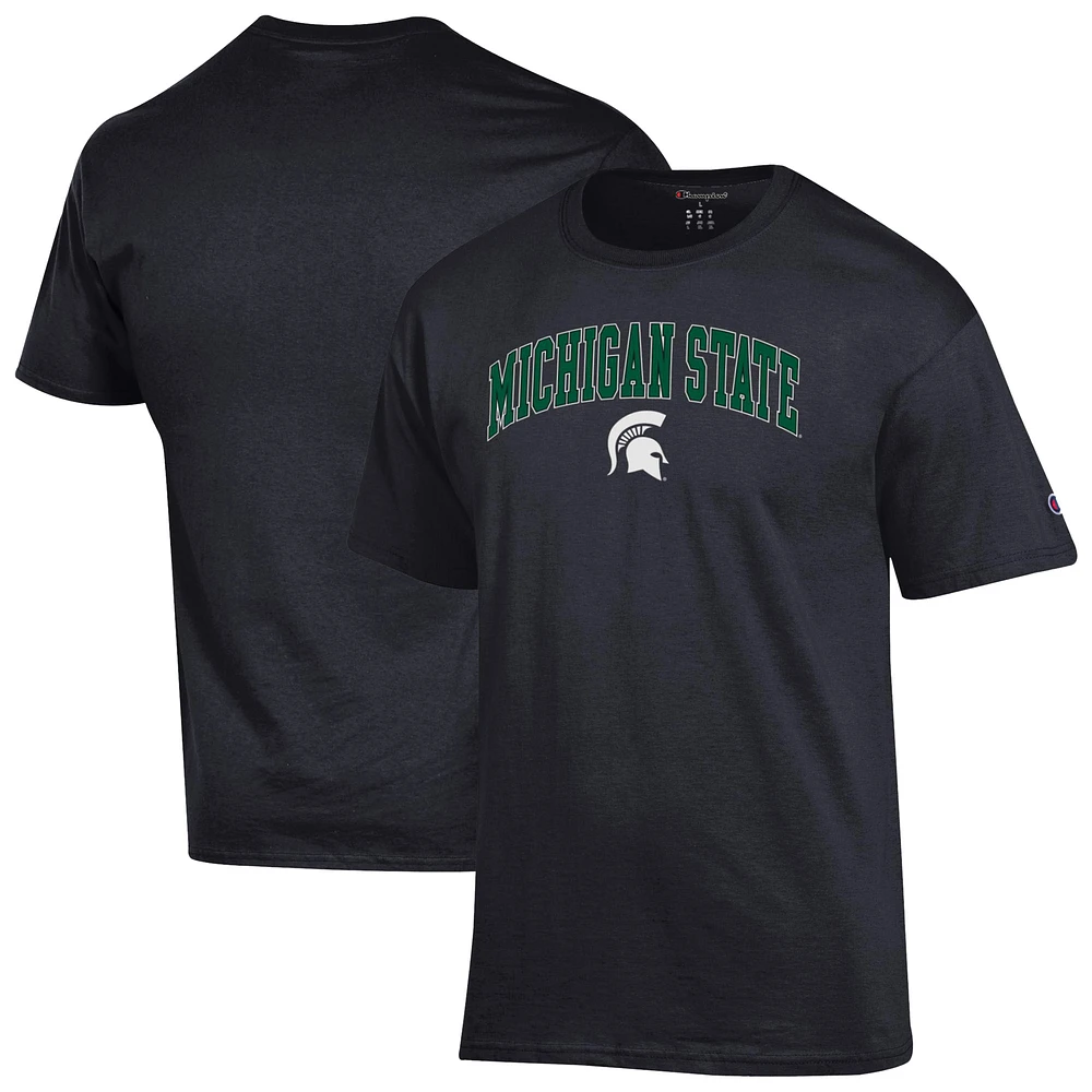 Men's Champion  Black Michigan State Spartans Arched Logo T-Shirt