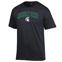 Men's Champion  Black Michigan State Spartans Arched Logo T-Shirt