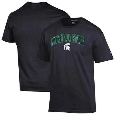 Men's Champion  Black Michigan State Spartans Arched Logo T-Shirt