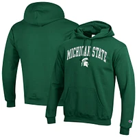 Sweat à capuche vert champion pour homme avec logo Arch Over des Spartans de l'État du Michigan