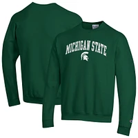 Men's Champion  Green Michigan State Spartans Arch Over Logo Pullover Sweatshirt