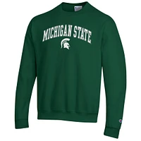 Men's Champion  Green Michigan State Spartans Arch Over Logo Pullover Sweatshirt