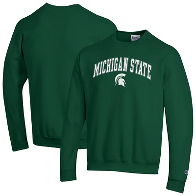 Men's Champion  Green Michigan State Spartans Arch Over Logo Pullover Sweatshirt