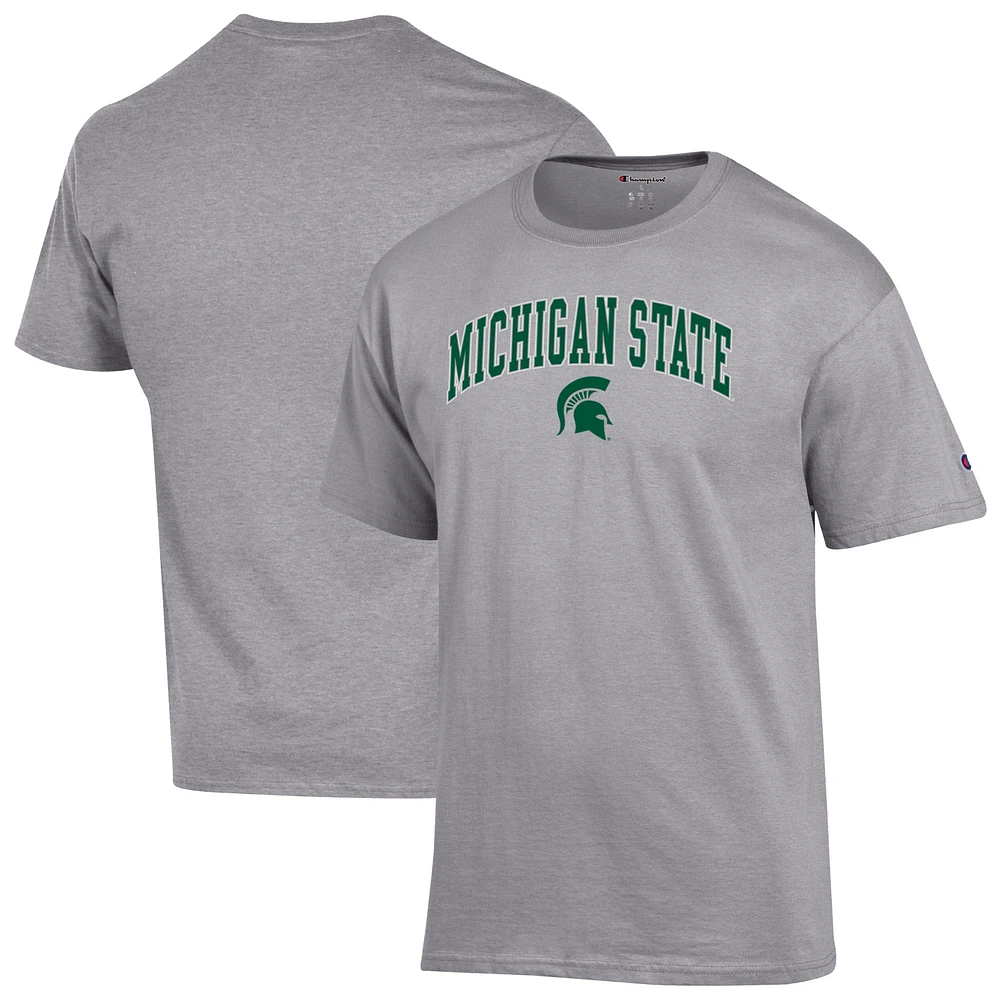 Men's Champion  Heather Gray Michigan State Spartans Arch Over Logo T-Shirt