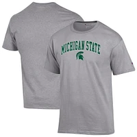 Men's Champion  Heather Gray Michigan State Spartans Arch Over Logo T-Shirt