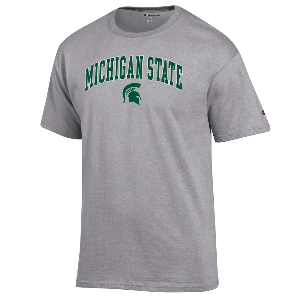 Men's Champion  Heather Gray Michigan State Spartans Arch Over Logo T-Shirt