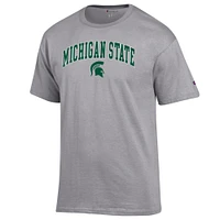 Men's Champion  Heather Gray Michigan State Spartans Arch Over Logo T-Shirt