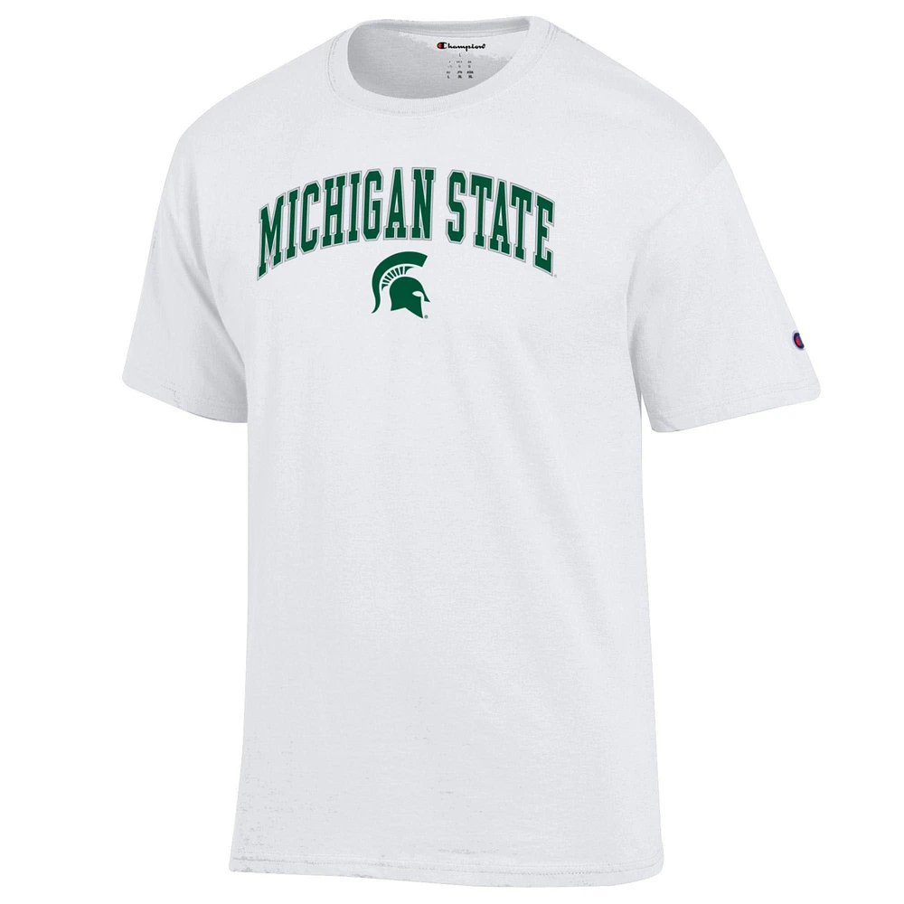 Men's Champion  White Michigan State Spartans Arch Over Logo T-Shirt