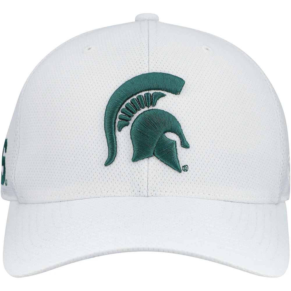Casquette hybride Reflex Tech Flex blanche Top of the World des Spartans de l'État du Michigan pour homme