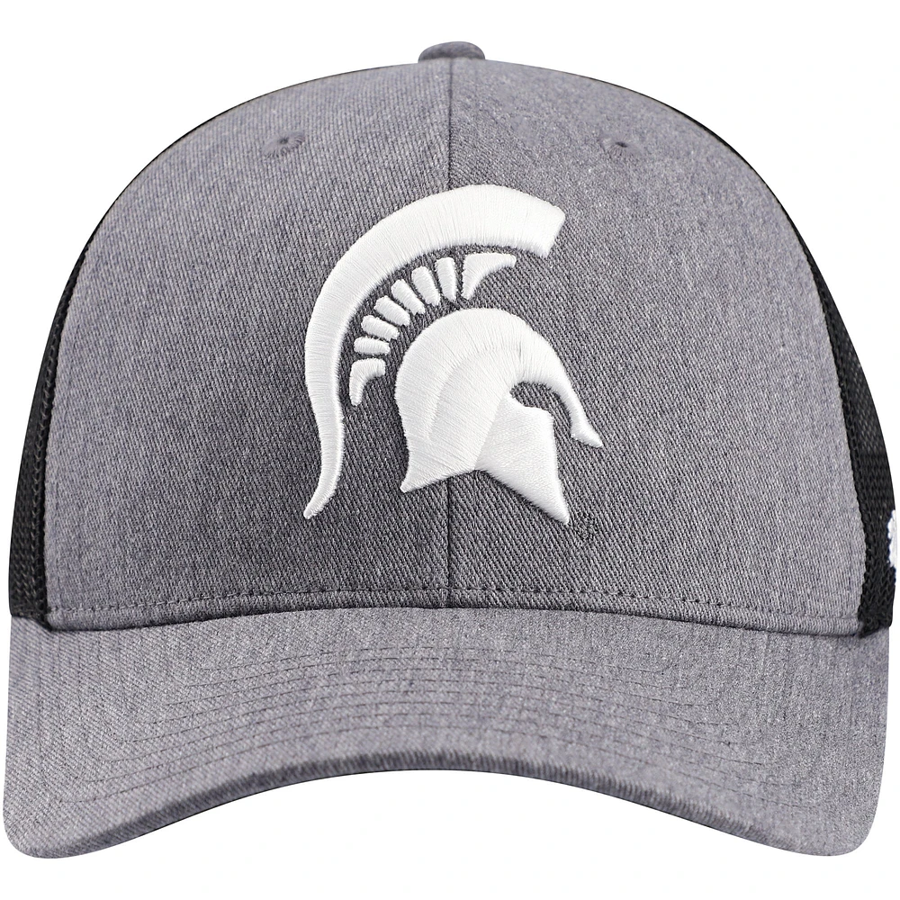 Casquette réglable de camionneur en carbone '47 Charcoal Michigan State Spartans pour hommes