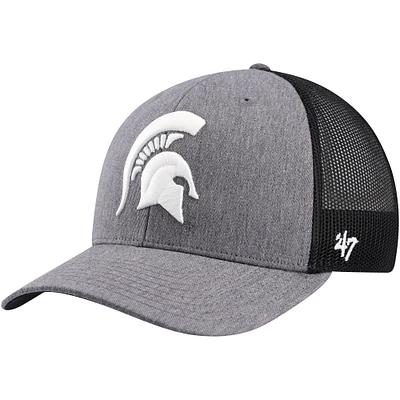 Men's '47 Charcoal Michigan State Spartans Carbon Trucker Adjustable Hat