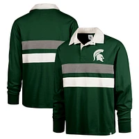 Men's '47 Green Michigan State Spartans Clubhouse Knox Thames Long Sleeve Rugby Polo