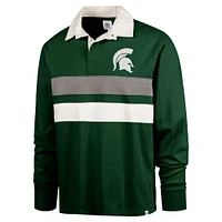 Men's '47 Green Michigan State Spartans Clubhouse Knox Thames Long Sleeve Rugby Polo