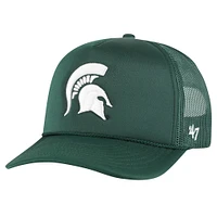 Casquette de camionneur snapback en mousse sur le devant en maille pour hommes '47 Michigan State Spartans verte