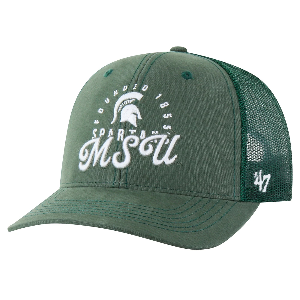 Men's '47 Green Michigan State Spartans Pitstop Trucker Adjustable Hat