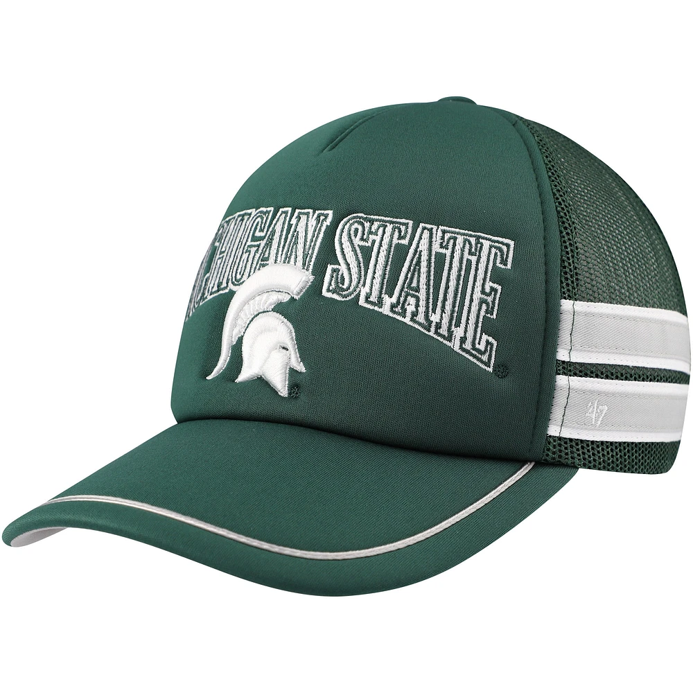 Casquette réglable de camionneur à bande latérale verte Michigan State Spartans '47 pour hommes