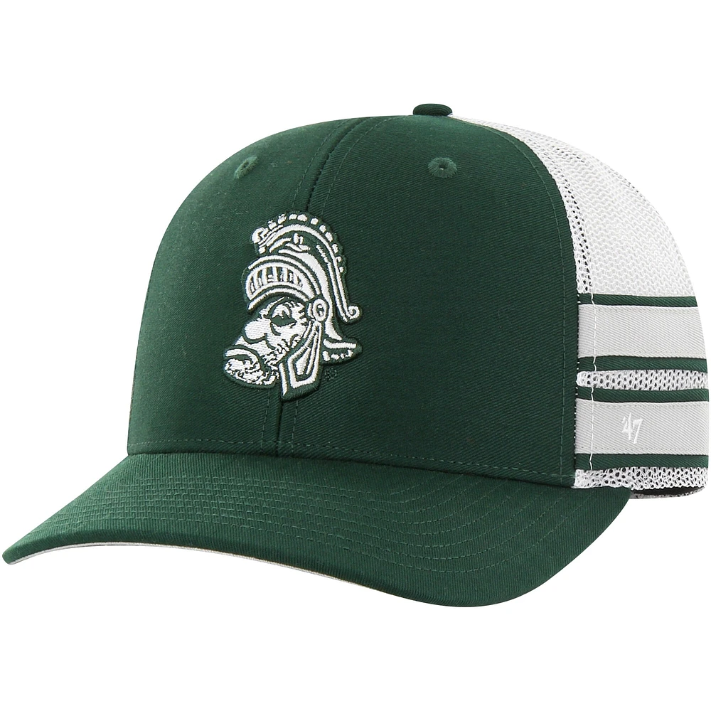 Casquette de camionneur réglable droite 8 des Spartans de l'État du Michigan '47 verte pour hommes