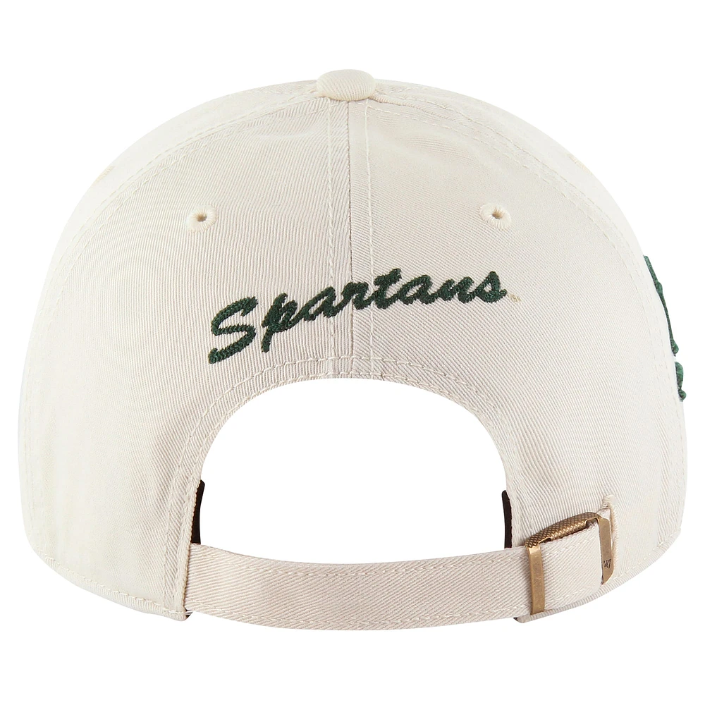 Men's '47 Khaki Michigan State Spartans Clubhouse Faber Clean Up Adjustable Hat