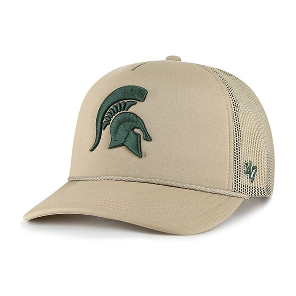 Casquette de camionneur en maille à l'avant mousse kaki Michigan State Spartans '47 pour homme