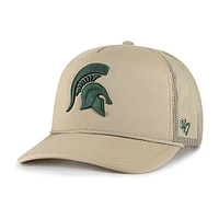 Men's '47 Khaki Michigan State Spartans Foam Front Mesh Trucker Snapback Hat