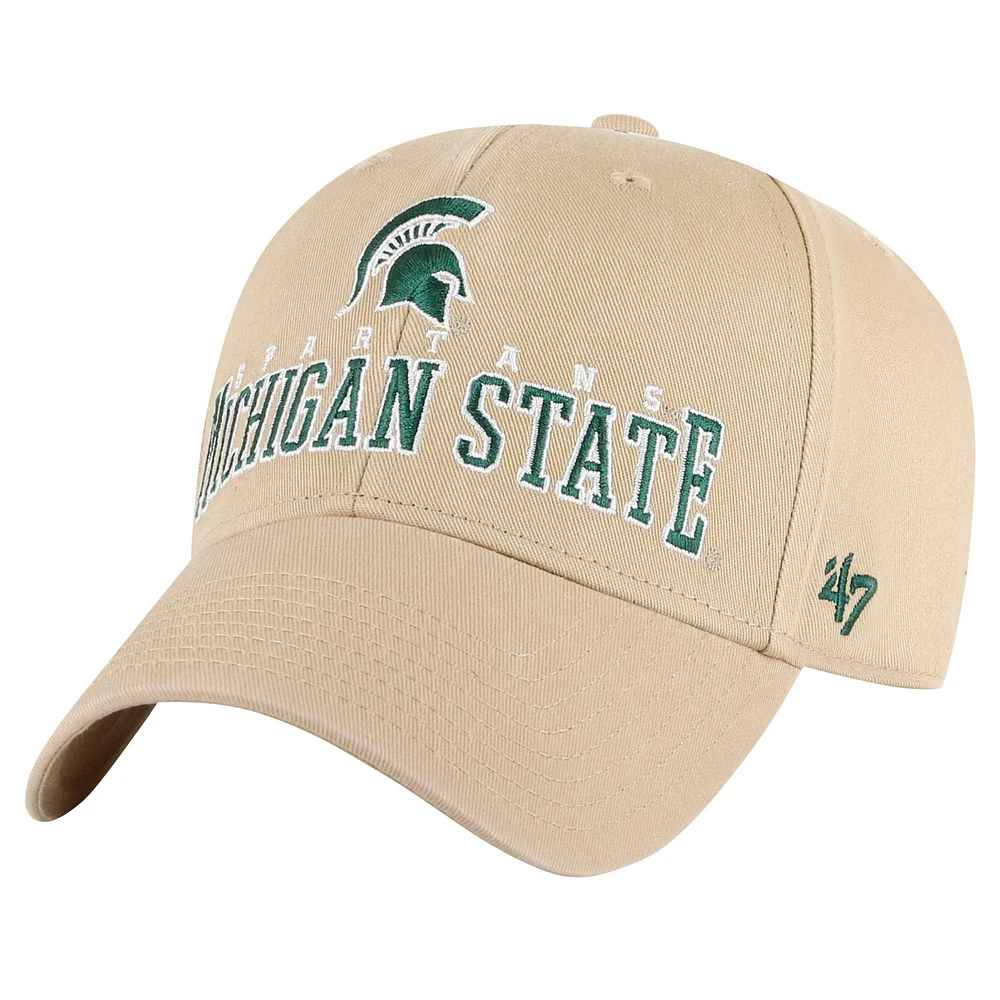 Men's '47 Khaki Michigan State Spartans Powell MVP Adjustable Hat