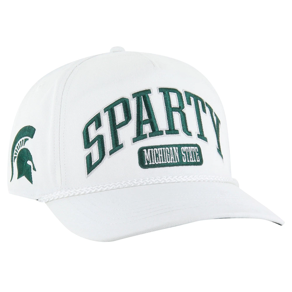 Men's '47  White Michigan State Spartans Local Arch Hitch Snapback Hat