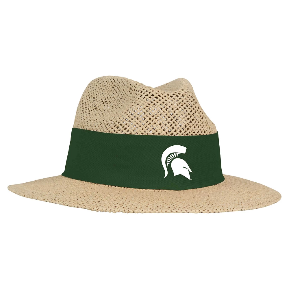 Men's Ahead Tan Michigan State Spartans Wellington Gambler Straw Hat