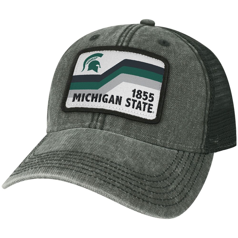 Men's Black Michigan State Spartans Sun & Bars Dashboard Trucker Snapback Hat