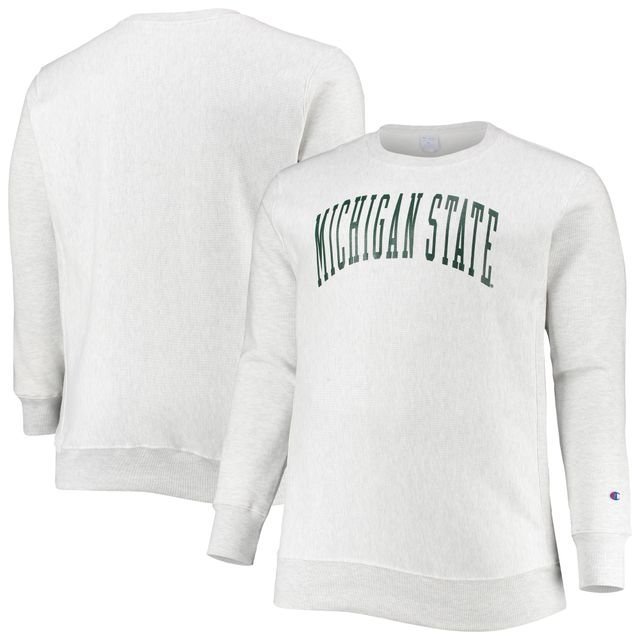 Sweat-shirt à col rond en polaire tissage inversé Champion Ash Michigan State Spartans Big & Tall pour hommes