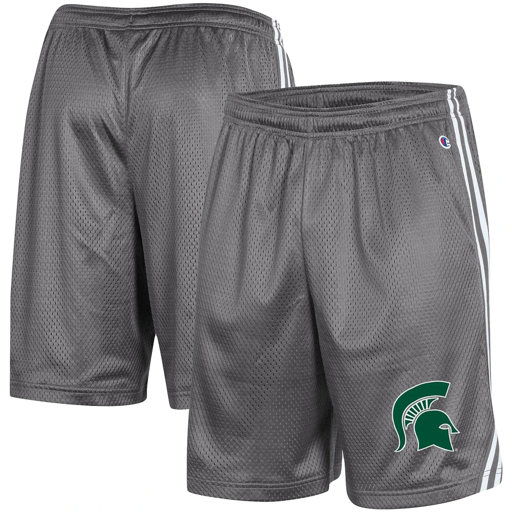 Short de crosse Team Spartans l'État du Michigan Champion gris pour hommes