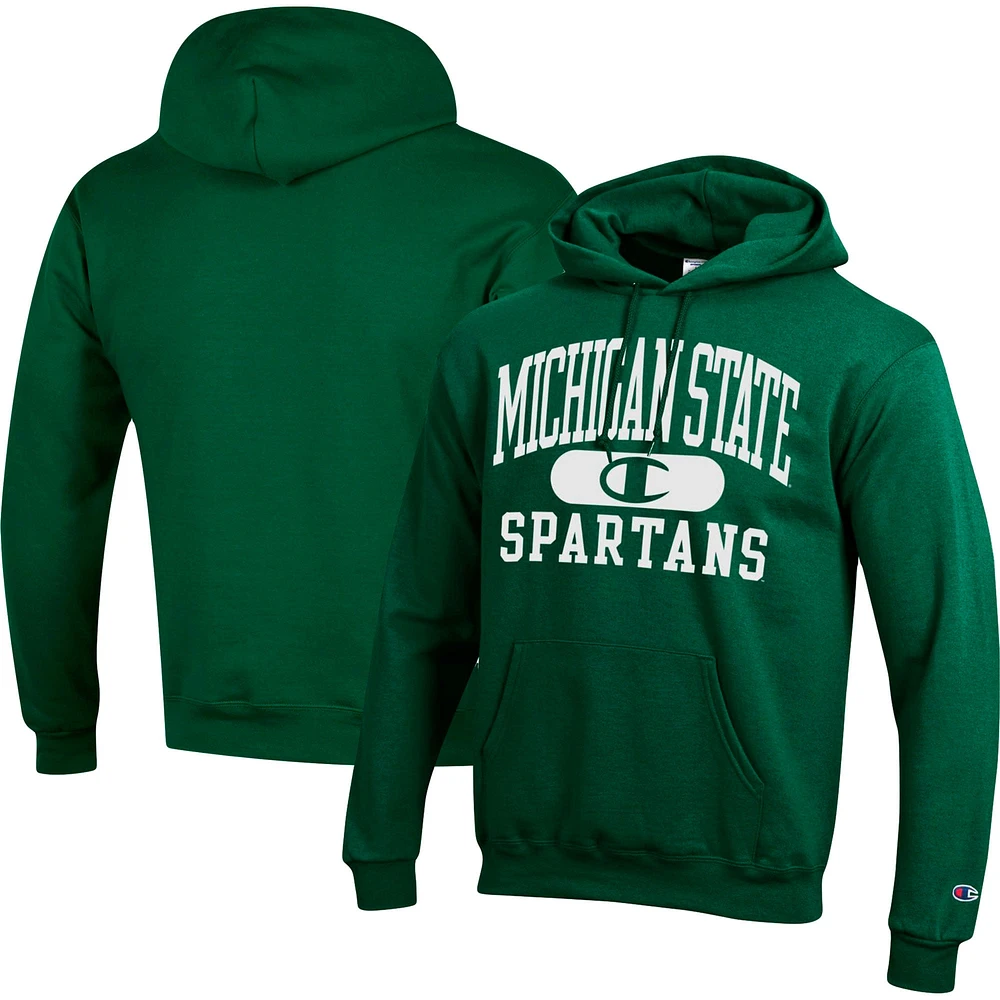 Sweat à capuche vert Champion pour hommes des Spartans de l'État du Michigan Arch Pill