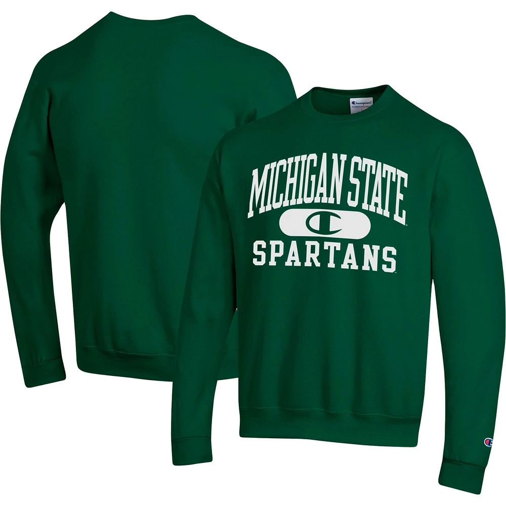 Sweat-shirt Champion vert Michigan State Spartans Arch Pill pour hommes