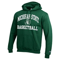 Men's Champion Green Michigan State Spartans Basketball Icon Powerblend Pullover Hoodie