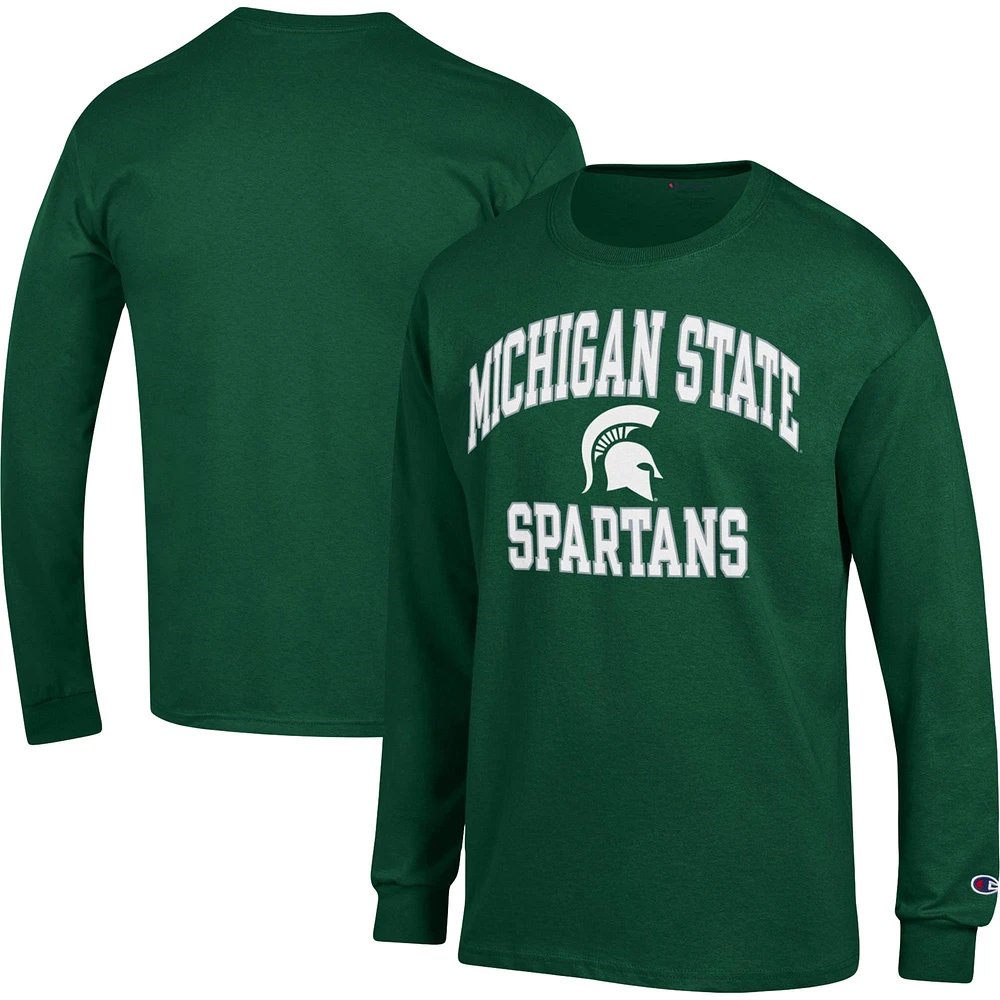 T-shirt vert à manches longues Champion Michigan State Spartans High Motor pour hommes