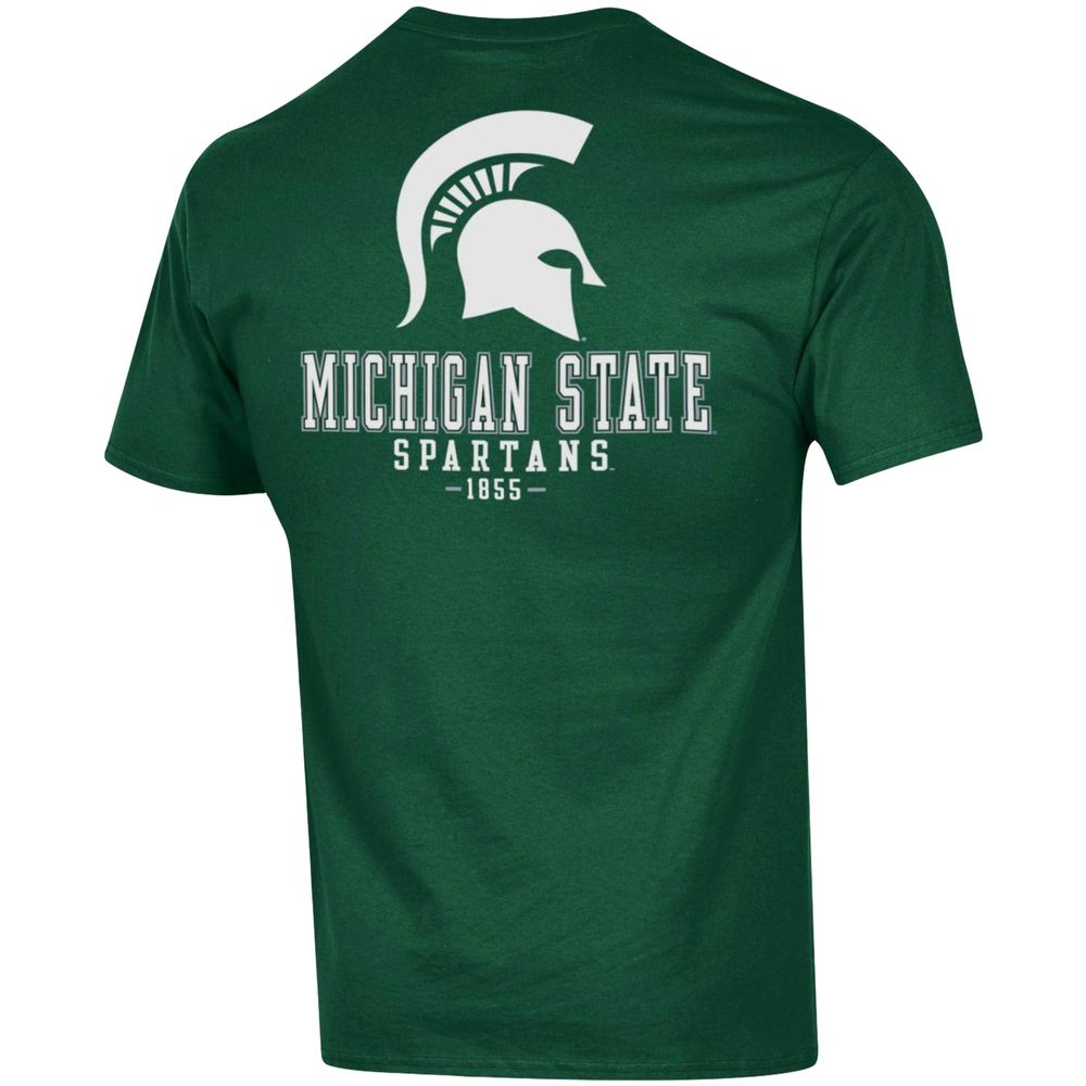 Men's Champion Green Michigan State Spartans Stack 2-Hit T-Shirt