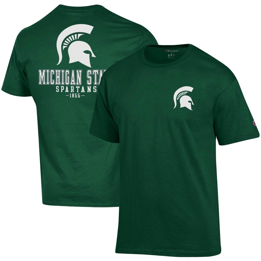 Men's Champion Green Michigan State Spartans Stack 2-Hit T-Shirt