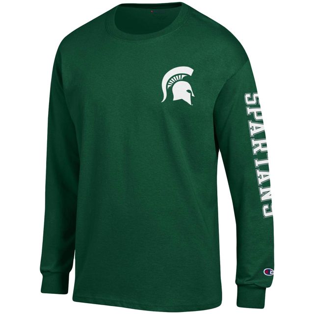 Champion Green Michigan State Spartans Team Stack T-shirt à manches longues pour homme