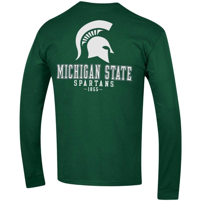 Champion Green Michigan State Spartans Team Stack T-shirt à manches longues pour homme