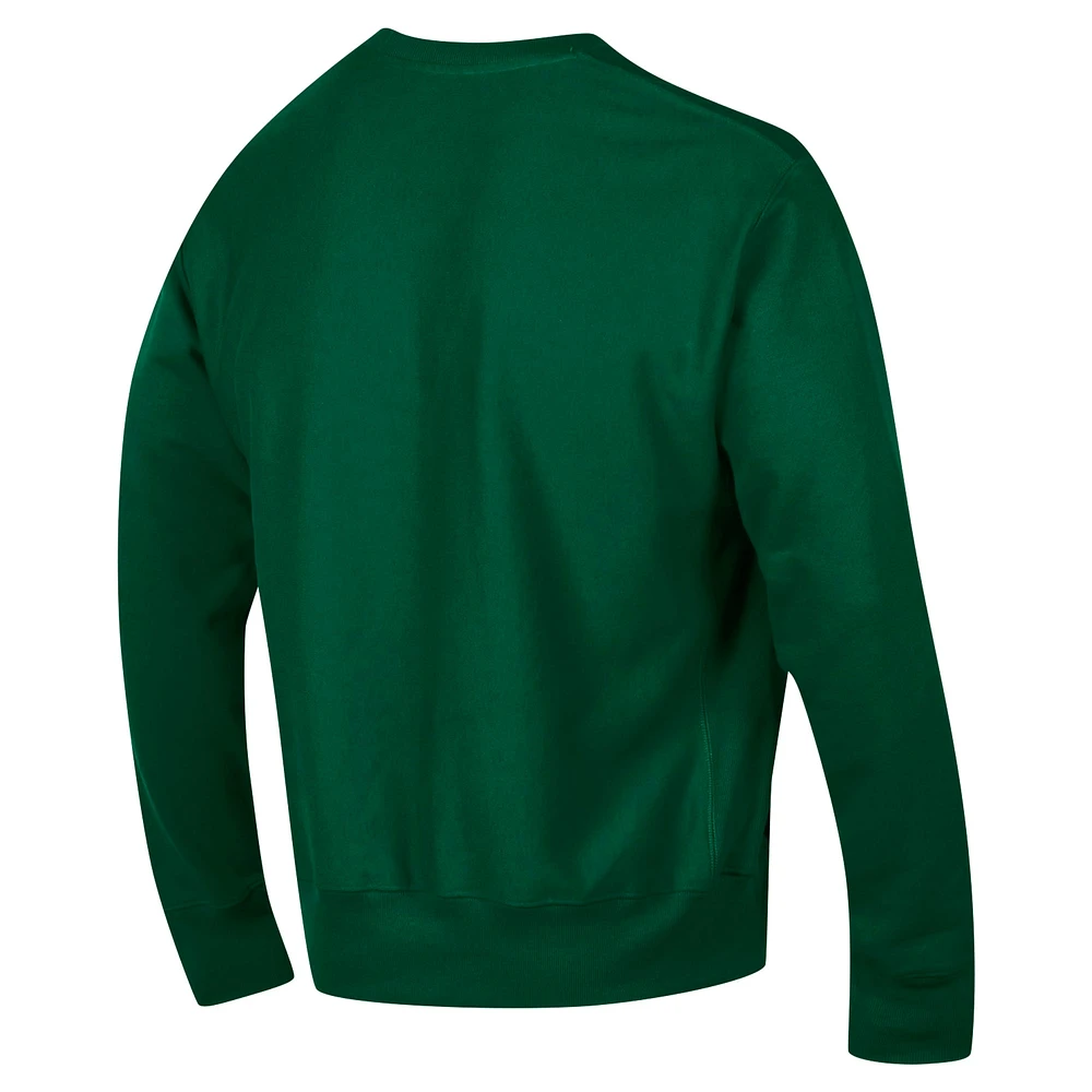 Men's Champion Green Michigan State Spartans Vault Late Night Reverse Weave Pullover Sweatshirt