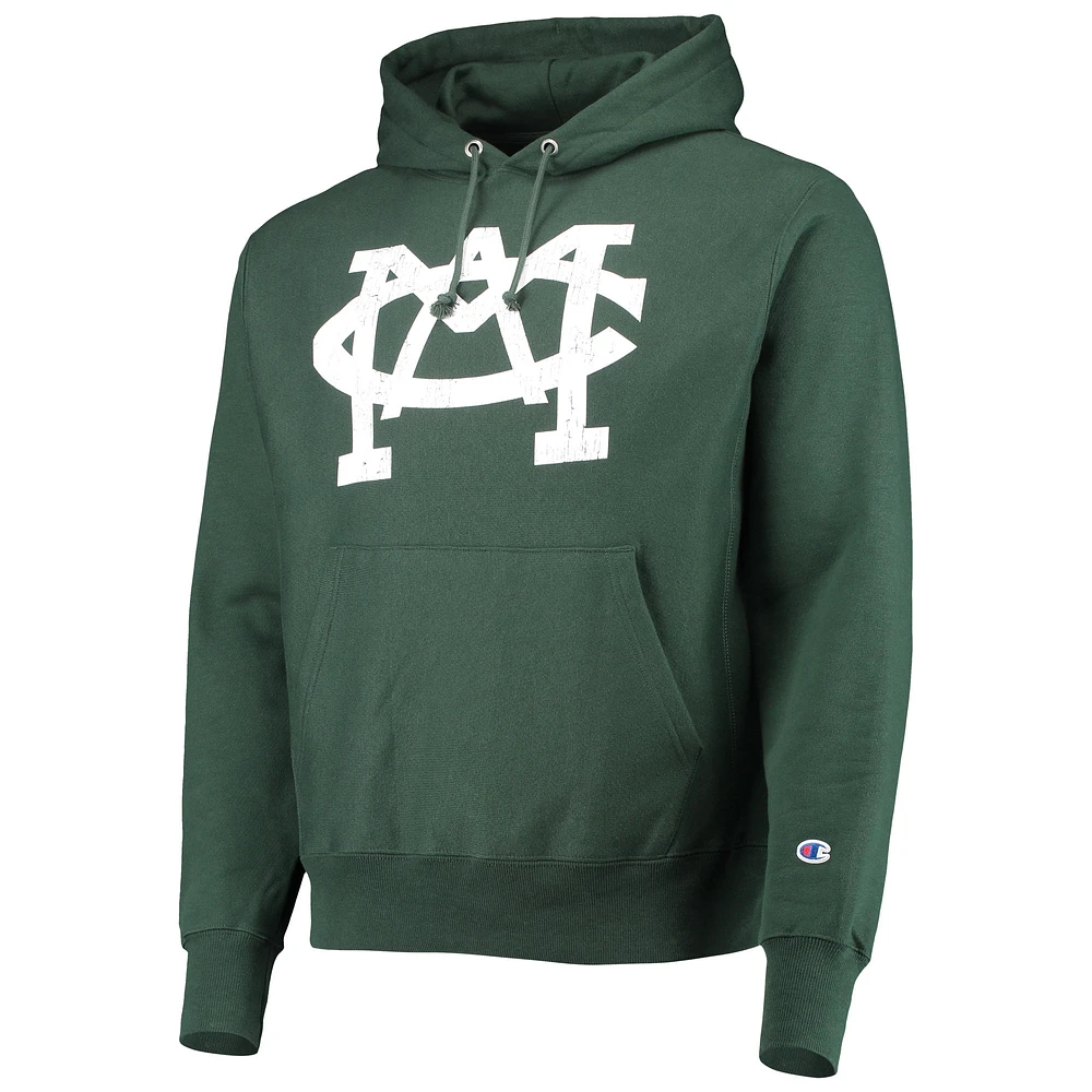 Men's Champion Green Michigan State Spartans Vault Logo Reverse Weave Pullover Hoodie