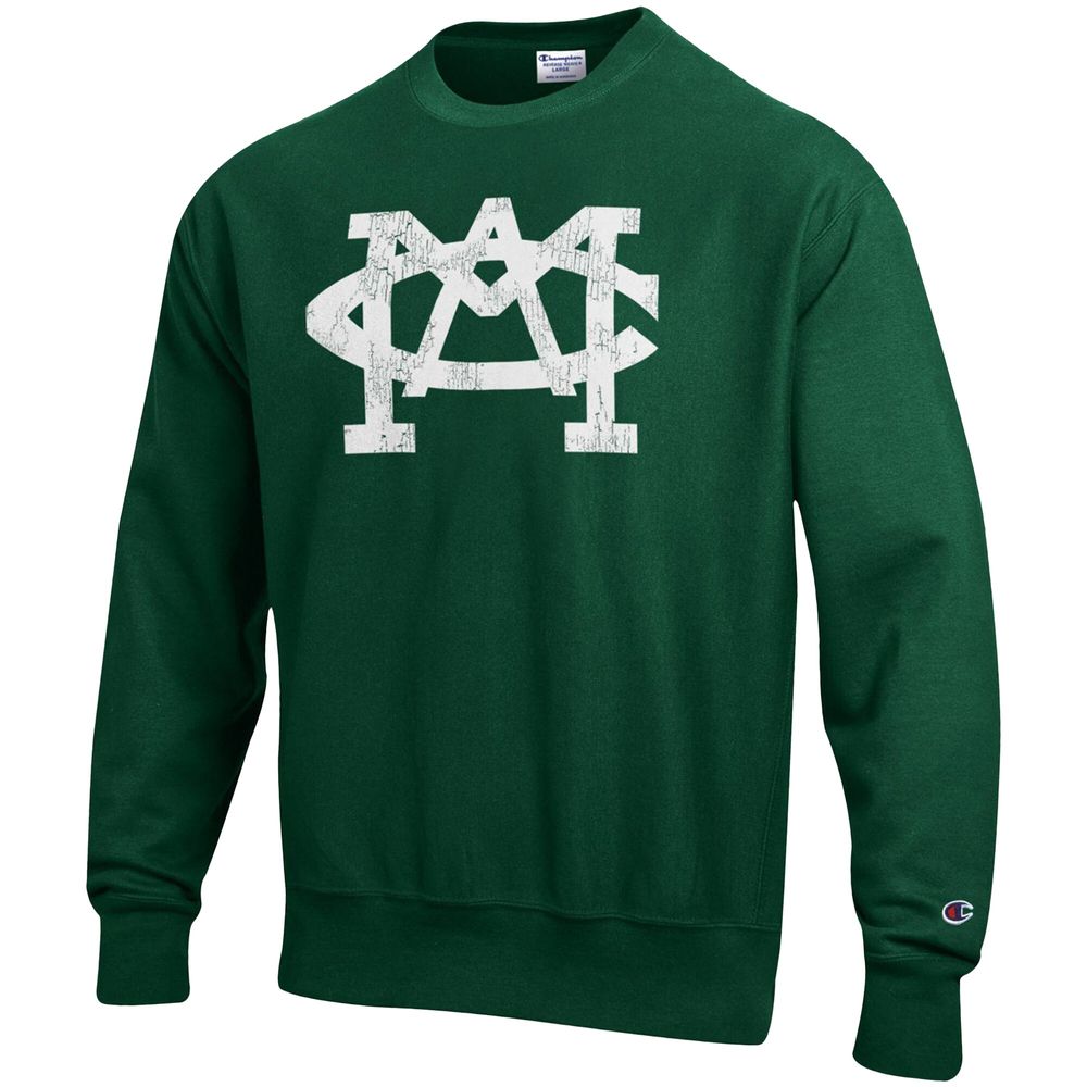 Men's Champion Green Michigan State Spartans Vault Logo Reverse Weave Pullover Sweatshirt