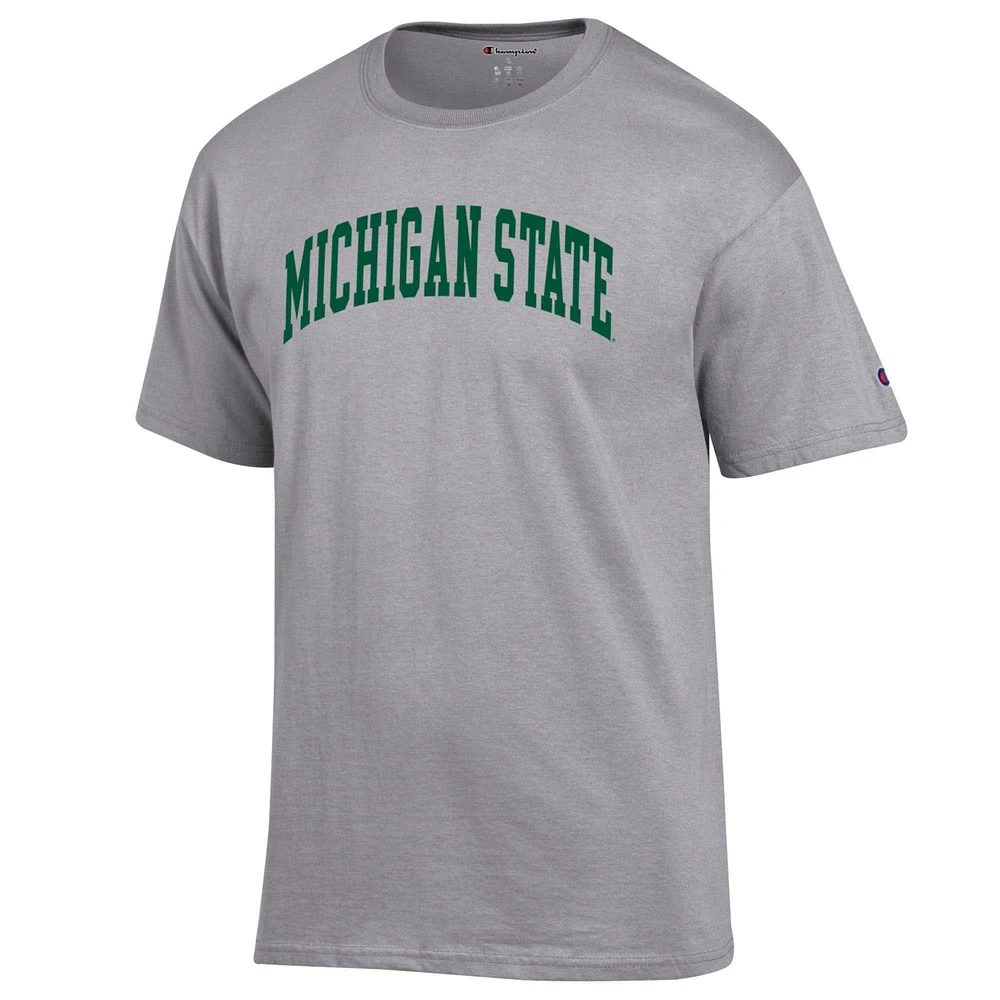 Men's Champion  Heather Gray Michigan State Spartans Basic Arch T-Shirt