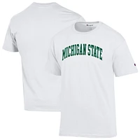 T-shirt blanc à motif arche basique pour homme, champion des Spartans de l'État du Michigan