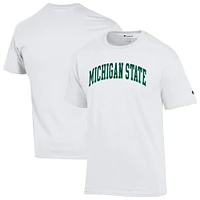 T-shirt blanc à motif arche basique pour homme, champion des Spartans de l'État du Michigan